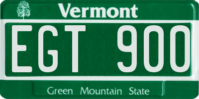 VT license plate EGT900