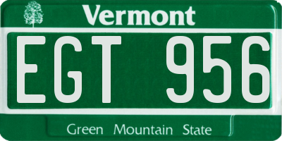 VT license plate EGT956
