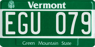 VT license plate EGU079