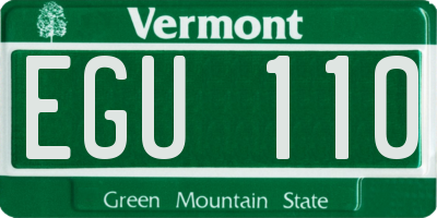 VT license plate EGU110