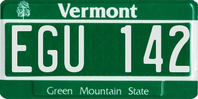VT license plate EGU142