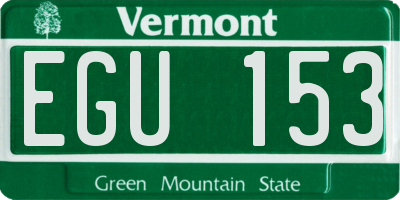 VT license plate EGU153