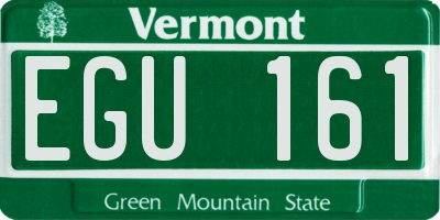 VT license plate EGU161