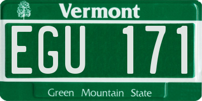 VT license plate EGU171