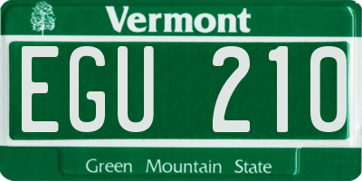 VT license plate EGU210