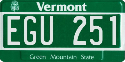 VT license plate EGU251
