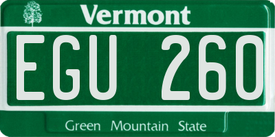 VT license plate EGU260