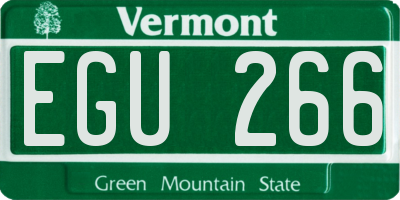 VT license plate EGU266