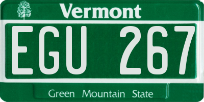 VT license plate EGU267