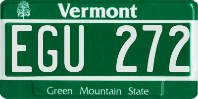 VT license plate EGU272