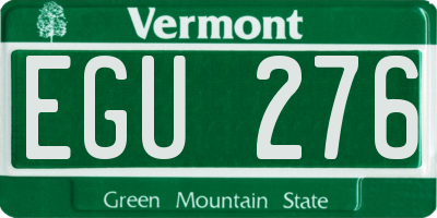 VT license plate EGU276