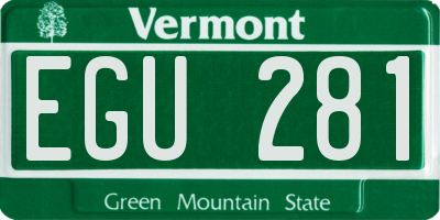 VT license plate EGU281