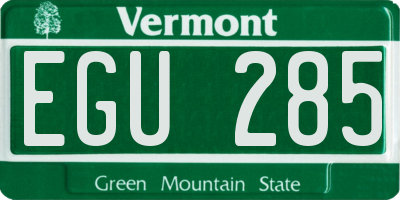 VT license plate EGU285