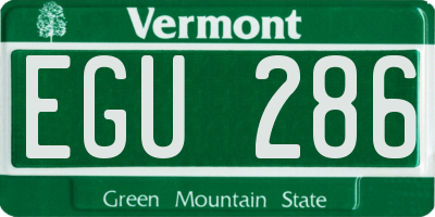 VT license plate EGU286