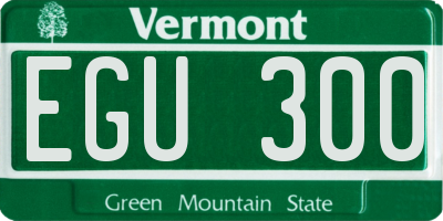 VT license plate EGU300