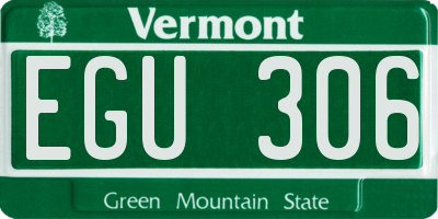VT license plate EGU306