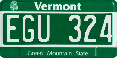 VT license plate EGU324