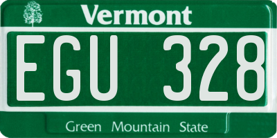 VT license plate EGU328
