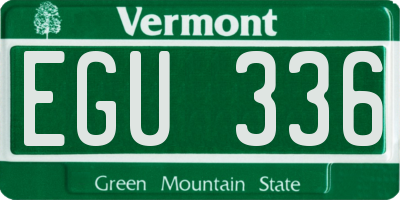 VT license plate EGU336