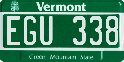 VT license plate EGU338