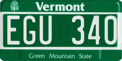 VT license plate EGU340
