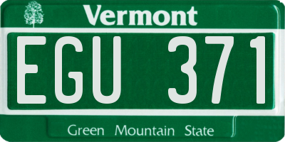 VT license plate EGU371