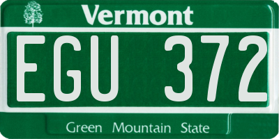 VT license plate EGU372