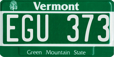 VT license plate EGU373