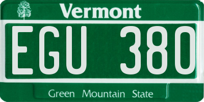 VT license plate EGU380