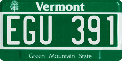 VT license plate EGU391