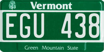 VT license plate EGU438