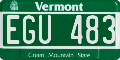 VT license plate EGU483