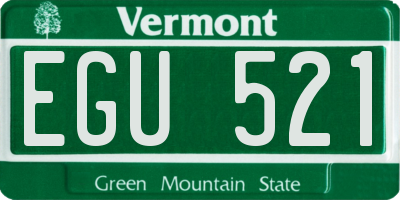 VT license plate EGU521