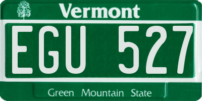 VT license plate EGU527