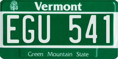 VT license plate EGU541