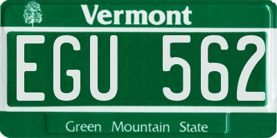 VT license plate EGU562