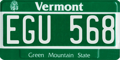 VT license plate EGU568