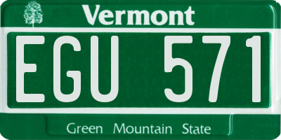 VT license plate EGU571