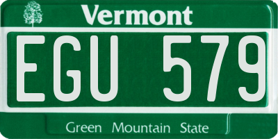 VT license plate EGU579