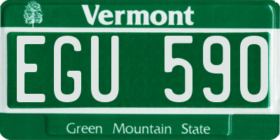 VT license plate EGU590