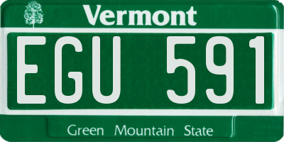 VT license plate EGU591