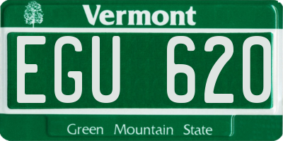 VT license plate EGU620
