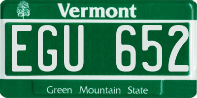 VT license plate EGU652