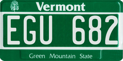 VT license plate EGU682