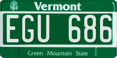 VT license plate EGU686