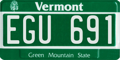 VT license plate EGU691
