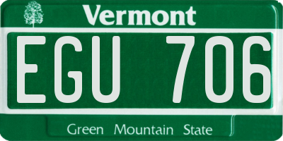 VT license plate EGU706