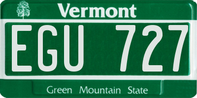 VT license plate EGU727