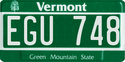 VT license plate EGU748