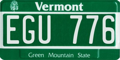 VT license plate EGU776